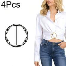 1pc/3/4/5pcs T-Shirt Round Shirt Clips, Clothing Knot Clips, Scarf Buckle Set Alloy Round Clothing Decoration For Women And Girls, Multi-Functional Clothing Accessories Buttons, Round Shirt Knot Buckles, Belt Scarf Adjustment Buckles, Suitable For Shirts, Scarves And Belts Multi-Purpose Accessories, Scarf Buckles, Shirt Tie Clips, Women's Dress Accessories Decoration Jewelry Gifts - Multicolor - View 19
