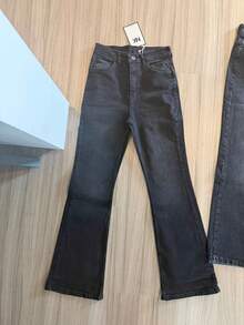 High Waist Push Up Shaper Black Flare Woman Jean - Black - View 2