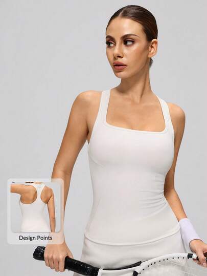 MASKERT Stretchy Fashion Women Slim Fit Camisole, Skin-Friendly Comfortable Yoga Fitness Tank Top Sports
