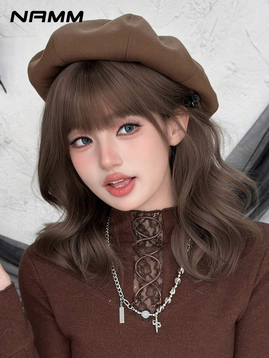 NAMM Synthetic Braided Wig, Short Hair With Bangs, Realistic & Cute For Daily Wear