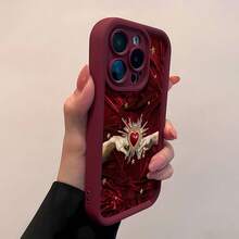 Sacred Heart hands on red velvet.funda de teléfono Fundas compatibles con ,Apple,VIVO,OPPO,,, y Honor.Fabricadas en silicona TPU,ofrecen protección contra golpes y caídas. - Burdeos - Ver 4