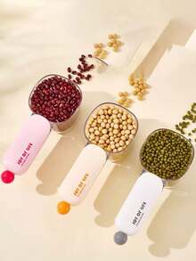 1 muỗng đong Dopamine, kiểm soát lượng chính xác, muỗng đong ngũ cốc nhà bếp có kẹp kèm vạch chia, kẹp niêm phong có thể tháo rời. - Màu sắc ngẫu nhiên - Xem 8