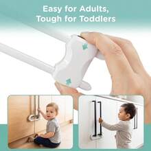 4-Piece/Adjustable U-Shaped Safety Cabinet Lock - Suitable For Infants And Pets, Suitable For Kitchens, Bathrooms, Drawers, Etc. ABS Material - Multicolor - View 3
