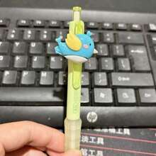 2/5支装黑色蝴蝶动物世界可爱伸缩圆珠笔，0.5毫米中性笔尖，适用于签名、办公、考试 - 蝴蝶動物筆 - 查看 3