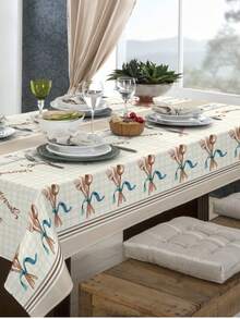 Luxury Oxford Rustic Linen Tablecloth For 4/6/8 People, Various Prints - Gourmet - View 2