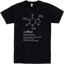 Pampling Caffeine Unisex Adult T-Shirt - 黑色 - 查看 2