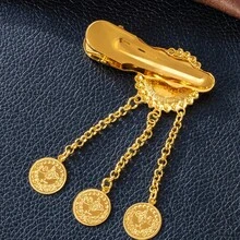 复古金色流苏发夹，创意新颖设计，适合新娘、婚礼、派对等场合。 - 均碼 - 查看 4