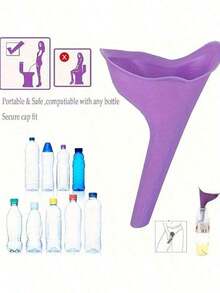 1pc Women's Portable Silicone Vertical Urination Funnel, Outdoor Emergency Urination Tool, Reusable Female Standing Urination Device - Multicolor - View 6
