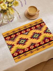 1 chiếc khăn trải bàn/tấm lót bàn bằng vải lanh in họa tiết hình học phong cách Bohemian, thích hợp cho các dịp lễ, tiệc tùng, sinh nhật, bữa tối, trang trí nhà bếp và phòng ăn, che tủ giày, trang trí phòng quanh năm và đồ dệt gia dụng. - Nhiều màu - Xem 6