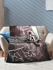 Texas A&M Merch Aggies Throw Blanket Warm Blankets Breathable Air Conditioner Blanket For Car Classic Outdoor Blankets For Picnic For All Season - 黑色 - 查看 5