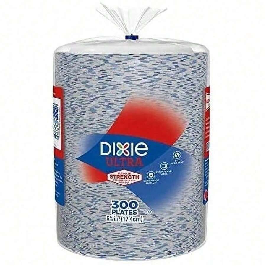 Dixie Large Paper Plates Heavy Duty Disposable Plates For Strong Messy Meals Microwave Soak Proof Cut Resistant - Xem 1