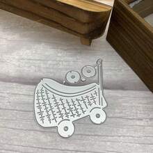 1 pieza Troqueles de corte para hacer tarjetas manualmente, 2 piezas Juego de artesanía de metal con diseño de rueda detallada de carrito, apto para manualidades de papel de cartulina para invitaciones - blanco plateado - Ver 2