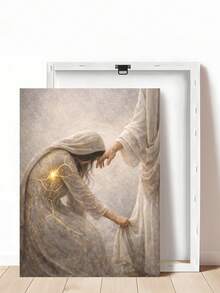 1pc Christian Art, Bible, Religious, Healed By Him,Touching The Hem Of Jesus' Garment Poster,Festival Gift,Suitable For Bedroom,Living Room,Wall Arts,Wall Decor,Home Decor,Room Decor, Canvas Wall Art, Posters, Wall Art With Frame, Optional Frame ﻿ ﻿ - 1PCS - View 12