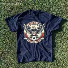 America 250th Anniversary Bald Eagle Soccer Team Print T-Shirt,USA World Cup 2026 Theme T-Shirt "TWO CENTURIES・ONE GOAL",For Sports & Independence Day - 藏藍色3 - 查看 12