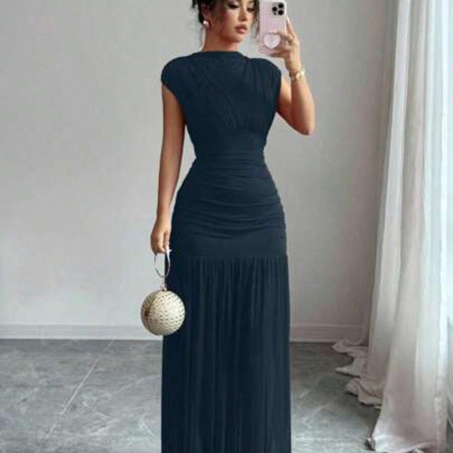 Women Long Dresses - Navy Blue - View 1