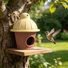 Mushroom Design Bird House - Weatherproof Outdoor Bird House, Suitable For Sparrows, Parrots And Small Birds, Easy To Hang, Decorative Bird Nest With Drainage Holes, For Bird Lovers, Suitable For Garden Or Balcony Decoration. - one-size - View 1