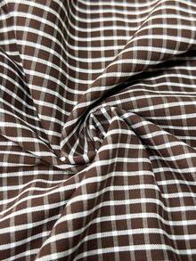 Nueva camisa casual de manga larga con lazo, puños y cuadros, elegante y de estilo para vacaciones, minimalista para ir al trabajo, uso diario, té, todas las estaciones, primavera - Café integral - Ver 8