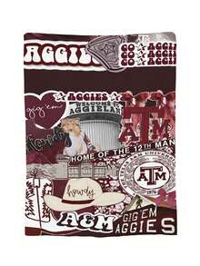 Texas A&M Merch Aggies Throw Blanket Warm Blankets Breathable Air Conditioner Blanket For Car Classic Outdoor Blankets For Picnic For All Season - màu đen - Xem 2