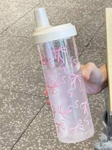 1个700毫升塑料杯，粉色蝴蝶结装饰，牛奶杯造型，大容量，配有粗吸管，适合女性和学生使用，可用于盛装茶和牛奶，方便携带，适合旅行、办公、日常使用、户外露营等场合，是送给女性、母亲节、奶奶的理想礼物。 - 彩色 - 查看 6