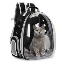 Portable Transparent Pet Backpack, Breathable Cat Space Capsule Carrier, Travel Outdoor Pet Bag For Cats & Puppies - Black - View 3