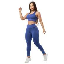 Combo Of 4 Sets Of Leggings, Gym Workout, Supplex Top And Pants A01 Plain - 灰藍粉綠 - 查看 8