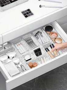 1 hộp - 30 hộp/hộp đựng đồ dùng nhà bếp bằng acrylic trong suốt, hộp đựng mỹ phẩm, nước hoa, đồ chăm sóc da, văn phòng phẩm, đồ dùng phòng tắm, bàn làm việc và nhà bếp. - mô hình tinh thể trong suốt - Xem 9