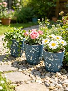1pc Double-Layer Butterfly Pattern Planter, Multi-Color Insect Design With Drainage Hole, Plastic Succulent Pot Suitable For Succulents, Cacti And Crafts, Great For Windowsill Planting, Wedding Favors And Spring Garden Parties, Handmade, Suitable For Indoor And Outdoor Decor, Gardening Gift, Home Decoration - A - View 6