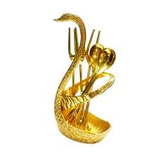 Swan Shaped Cutlery Holder - With Fork Slots, Wedding Party Home Decor - Party Tabletop Decor, Cutlery Organizer, Spoon And Fork Rack - Multicolor - View 13