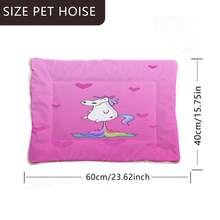 1pc Soft Pet Bed Pad With Gradient Unicorn Design, Washable Dog Crate Mat Suitable For Small/Medium/Large Dogs, Reversible Cat Bed Mat For All Seasons - Multicolor - View 7