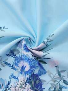 Women's Bright Floral Print Waist Splice Vacation Dress, Summer Elegant - Multicolor 4 - Ver 5