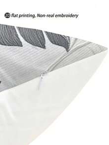 1pc Soft Short Plush Pillow Cover, 45x45cm - Elegant Gray White Palm Leaf Print, Suitable For Living Room, Bedroom, Office Decor (Pillow Insert Not Included), Office Pillow Cover | Modern Pillow | Durable Pillow Cover, Decorative Pillow - Multicolor - View 6