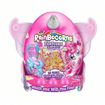 ZURU Rainbocorns Mystery Egg, Choose Fairycorn Series 4 OR Mermaidcorn Series 7, Collectible Blind Box Magic Animal Plush Toy With Wearable Accessories, Surprise Unboxing Gift For Girls 3+