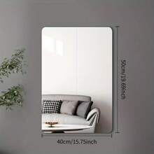 1pc, Modern Acrylic Mirror Wall Wall Decor Full Body Mirror ,Home Decor Living Room 2mm Thick, House Decor Frameless, Room Decor Plastic Wall Mount, Bathroom Vanity Mirror, Room Decoration Stuff Living Room Decor Bathroom Bedroom Decor - Silver - View 12