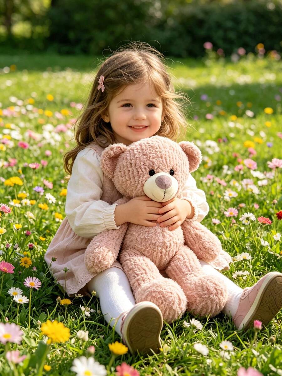 15.75 Inch/40cm Super Soft Plush Giant Pink Teddy Bear Stuffed Animal Doll, Cute Cuddly Oversized Plush Doll, Perfect Gift For Babies, Newborns, Kids, Baby Shower, Birthday, Christmas, Valentine's Day, Decorative Accent For Home - Baby Pink - View 1