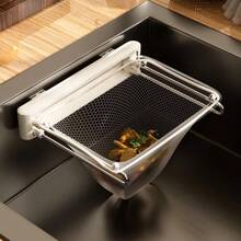 1 Set Hanging Foldable Sink Strainer Set With 50pcs Filter Mesh, Multi-Functional Kitchen Accessory, Convenient Food Waste Drain Basket, Anti-Clog Food Residue Storage Rack, Space-Saving Dry-Wet Separation Kitchen Storage, Great For Home Cooking, Ideal Gift For Christmas, Valentine's Day, Graduation, Parents' Day, Back To School - View 4