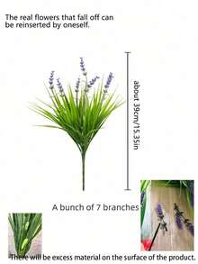 6pcs Artificial Lavender Flowers, Outdoor Artificial Baobab Tree Fake Plants, UV-Resistant Potted Decorative Plants, Faux Greenery Shrubs, Suitable For Window, Garden, Balcony, Hanging Planter, Outdoor Wedding - Multicolor - View 11
