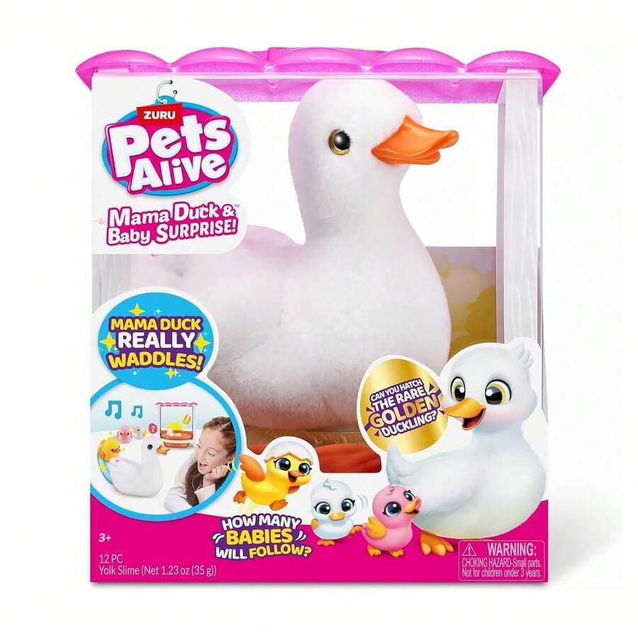 Mother Duck & Baby Duck Interactive Plush Doll, Hatching Egg Unboxing Game Set, Suitable For Girls 3+ Years Old