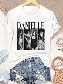 [Artículo Personalizado] Camiseta Retro Personalizada con Foto en Blanco y Negro, Camiseta con Foto Personalizada, Camiseta Unisex Personalizada con Imagen Vintage, Camiseta con Tu Propia Foto, Camiseta para Mamá, Regalo de Cumpleaños. Camiseta holgada, casual y versátil. - Blanco - Ver 8