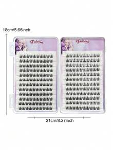 Faiccia 240 sợi mi giả riêng lẻ, chiều dài 8-13mm, độ dày 0.07mm. Mi giả dày dặn. Bộ sưu tập mi giả hình hoa hướng dương màu tím gradient kiểu mũ nồi. Mi giả dạng chùm độc lập, mi giả, bao bì. - C - Xem 5