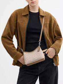 Bolso de hombro para mujer Coach, bolso cruzado con correa ajustable, bolso pequeño, diseño multifuncional, adecuado para uso diario, de moda y práctico para cualquier ocasión - Albaricoque - Ver 4