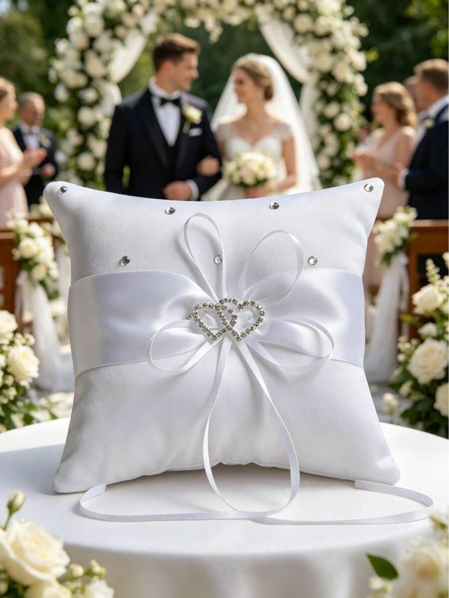 1个蕾丝仙女风结婚戒指枕，适合婚礼仪式和派对。 - B - 查看 1