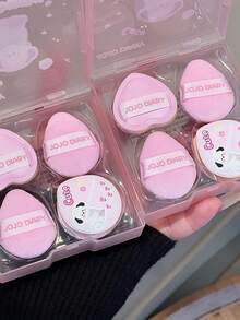 5pcs Mini Puff Set - Cute Puppy Shaped Finger-Press Makeup Sponges, Suitable For Foundation, Concealer, Blush, Highlighter - Compact & Portable For Daily Use - Multicolor - View 1