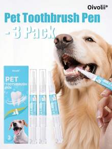 Oivolii 1 支装犬猫牙齿清洁凝胶，含软毛刷 - 塑料材质，适用于犬猫口腔护理 - 非电动宠物牙齿清洁凝胶，保持口气清新和牙龈健康 - 易于使用的宠物牙齿清洁器 - 淺藍色 - 查看 1