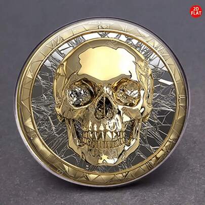 Ghim cài áo hình đầu lâu Gothic 2D phẳng, phụ kiện thời trang đa năng dùng để trang trí quần áo, cổ áo và mũ, phù hợp cho nhiều dịp khác nhau bao gồm Giáng sinh, Năm mới, sinh nhật.
