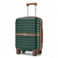 Valigia da cabina, bagaglio a mano da 20 pollici, bagaglio da stiva da 24/28 pollici, set di 3 valigie (piccola, media, grande), guscio rigido, leggera, 4 ruote piroettanti, lucchetto a combinazione e maniglia telescopica, ideale per viaggi, vacanze, viaggi di lavoro e weekend fuori porta, unisex per uomo e donna - Verde Scuro - Visualizzare 14