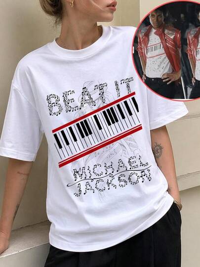 Michael J Beat It Piano Keys T Shirt, King Of Pop Music Tee, Michael Shirt, Michael Fan Gift Fan Outfit Gift Ideas VER 1 100% Pure Cotton White T-Shirt Unisex 100% Pure Cotton White T-Shirt Unisex