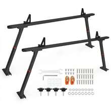 Portaescaleras de camiones de aluminio de 800 lbs, ajustable 35.4-71 en sistema de carga de cama de recogida con soporte de perforación para madera, kayak, tabla de surf y equipo de trabajo - Negro - Ver 7