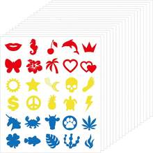 Leinuosen 600 Pieces Tanning Sunbathing Stickers Self Adhesive Body Decals For Perforated Tanning Bed Stickers Removable Mermaid Butterfly Dolphin Lightning Feet Decals, 30 Styles - White - View 1