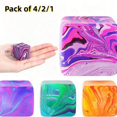 4pcs/2pcs/1pc Soft Stress Relief Toys, Squeeze Ball, Malt Squeeze Toy, Slow Rebound Stress Ball, Stress Relief Cube, Basket Filler And Classroom Rewards