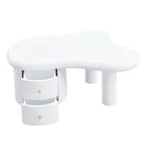 Modern White Coffee Table With Irregular Shape – 2 Drawers, Space-Saving, Elegant, Stable – Perfect For The Living Room And For Multifunctional Use. - 白色 - 查看 10